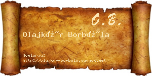 Olajkár Borbála névjegykártya